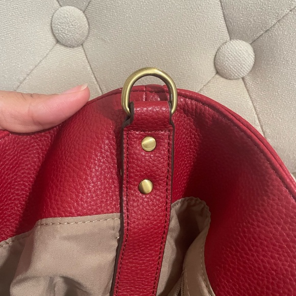 Red Tote bag by Fossil “relic” large tote,school or work ect. - Picture 5 of 13